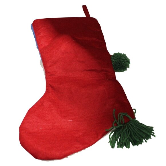 Hooked 3D Snowman Christmas Stocking 15” Needle Punch w/Pom-Pom & Snowflake Desi - Picture 9 of 9